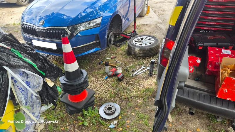 Awaryjna wymiana koła na miejscu — mobilny serwis Pabianice